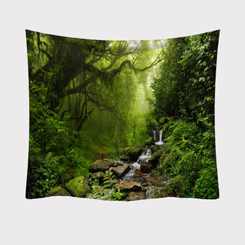 Настенный гобелен в скандинавском стиле с изображением леса природный пейзаж