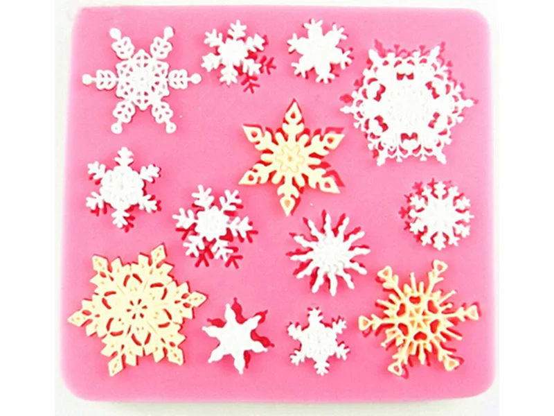 

3 Snowflake Fondant Silicone Mold for DIY Pastry Cupcake Chocolate Candy Lace Cake Decoration Kitchen Accessories Baking Tool