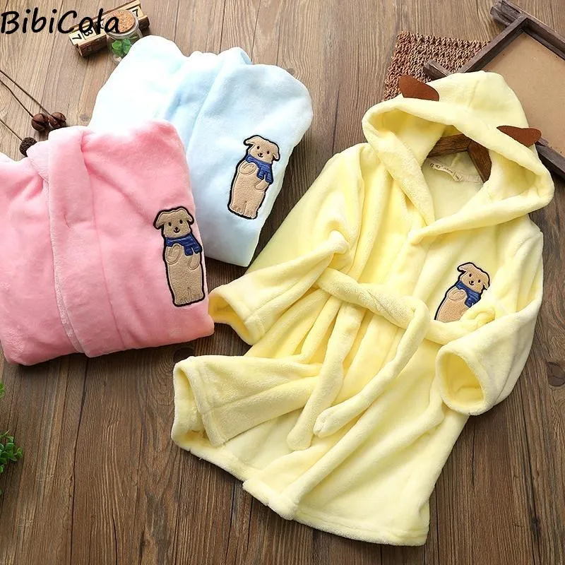 

Осенне-зимний банный халат, детская одежда для сна, халат 2020, детский банный халат, теплые мягкие пижамы для девочек и мальчиков, фланелевый ...