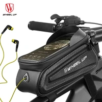 wheel up bike bag waterproof front bicycle cycling bag 6 5 inch mobile phone bicycle top tube handlebar mountain cycling pack