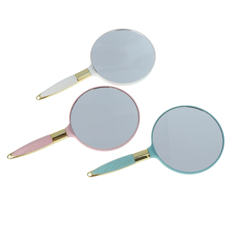 1 шт. Пластик Винтаж карманные зеркала Круглый с ручкой зеркалом для макияжа дам