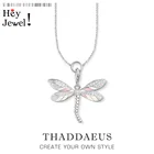 Ожерелье с подвеской в виде розовой стрекозы, модное Филигранное ожерелье на зиму 2019, новые европейские ювелирные изделия из стерлингового серебра 925 пробы, бижутерия, подарок для женщин и девушек