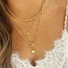 Ожерелье женское золотистого цвета, с подвеской в виде звезд