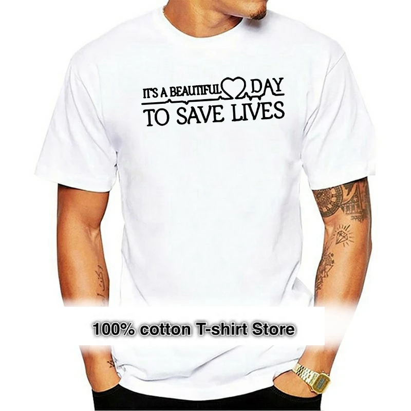 

It'S A Beautiful Day To Save Lives Tumblr T-Shirt Women Casual Girls Tops Women Instagram Fashion T Shirt Greys Anatomy