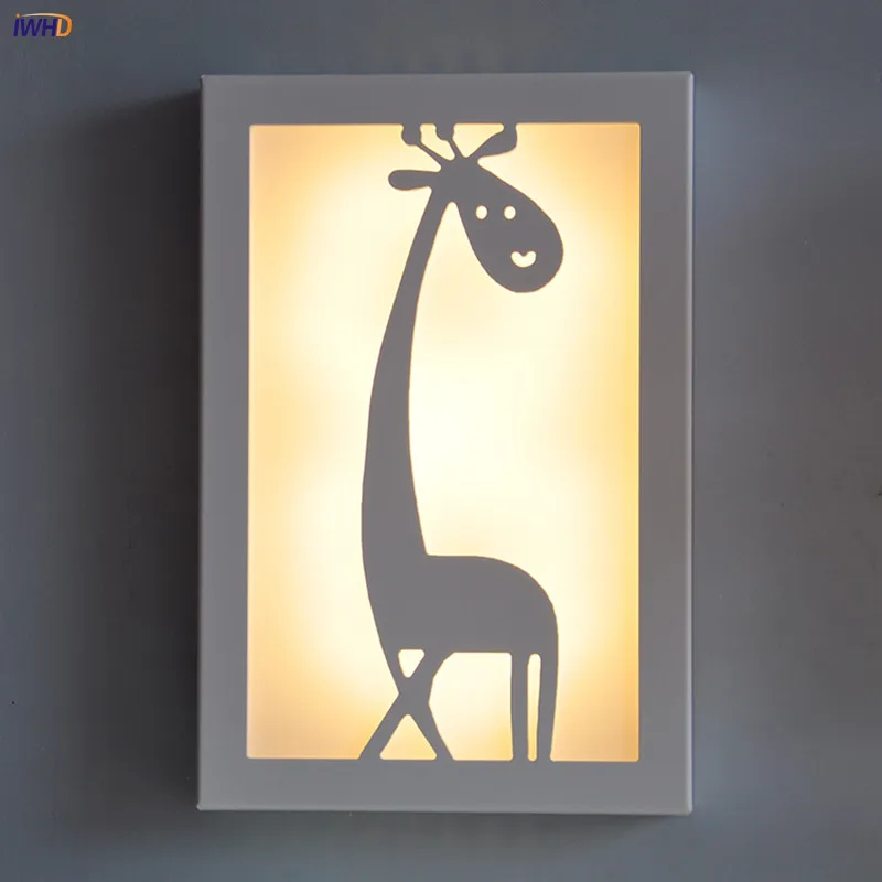 Милый жираф акриловый светодиодный настенный светильник современная мода