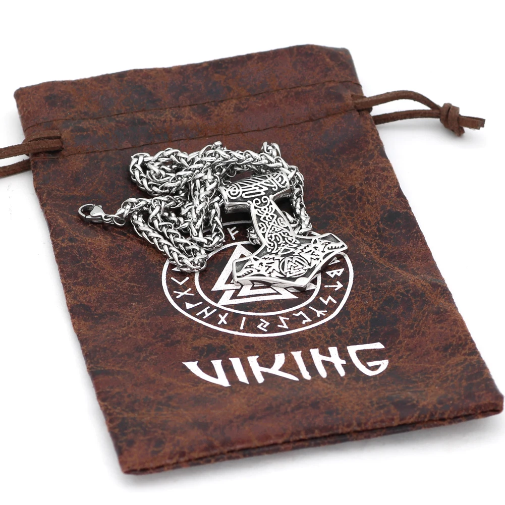 Скандинавский Викинг Молот Тора из нержавеющей стали Mjolnir odin wolf valknut ожерелье с