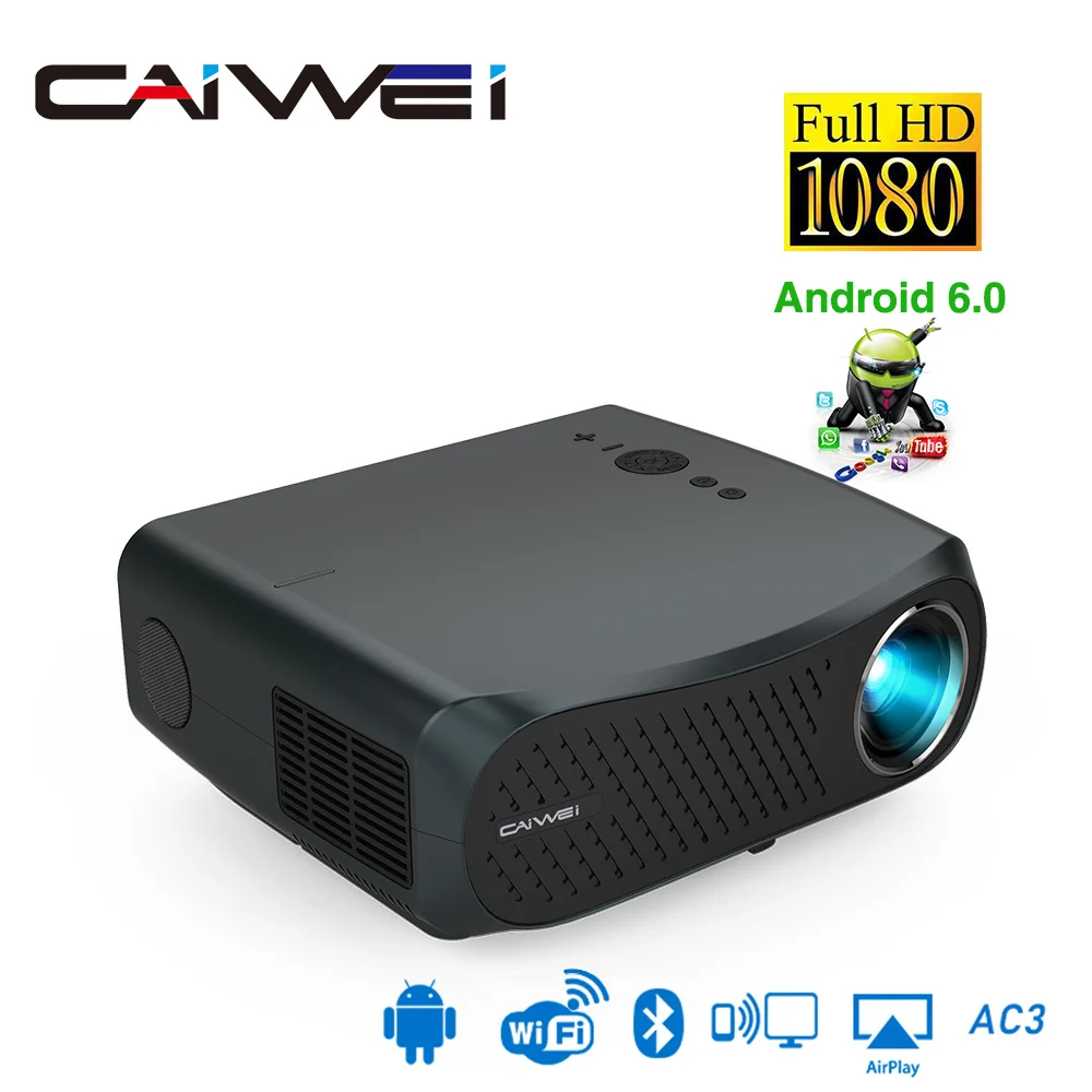CAIWEI A12 домашний кинотеатр 1920*1080P Full HD lcd проектор с 10000:1 соотношением поддержка 4K Smart Android tv Led кинотеатр WiFi проектор