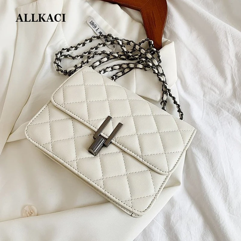 

European Fashion Female Square Bag 2020 High Quality PU Leather Women's Designer Handbag Lock Chain Shoulder Messenger bags 50