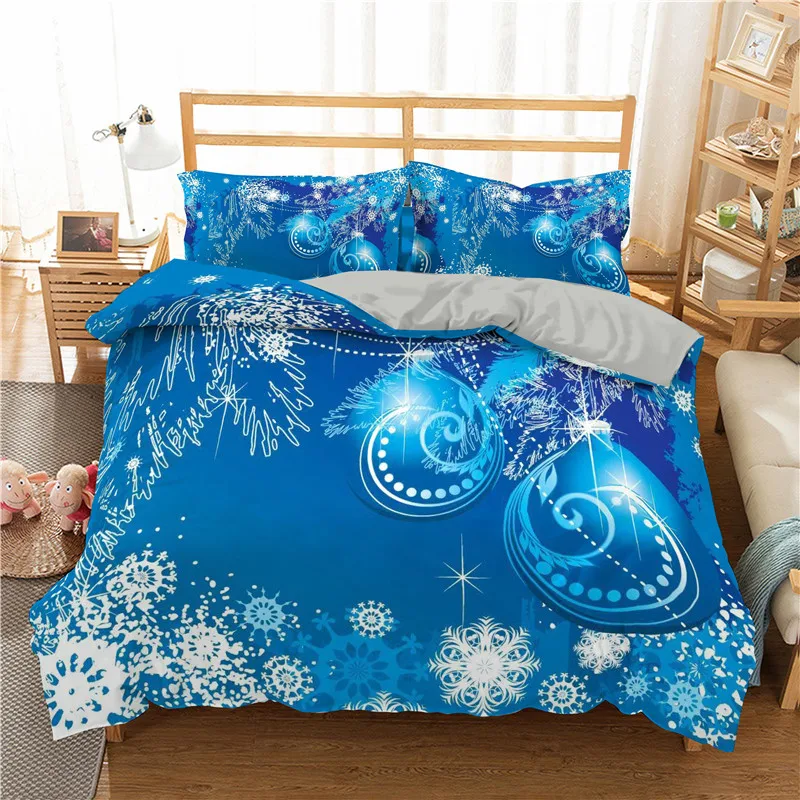 SXJ0567-4 ZEIMON Merry Christmas 3d Bedding Set Deer Printed Bedspread Duvet Cover Set Queen King Microfiber Set Decor Home Textile 2/3pcs - Цвет: SXJ0567-4