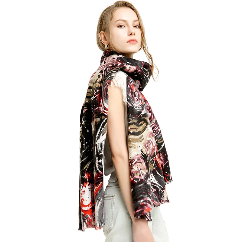 FS Новый цифровой принт в виде кругов дизайнерский брендовый шарф женский