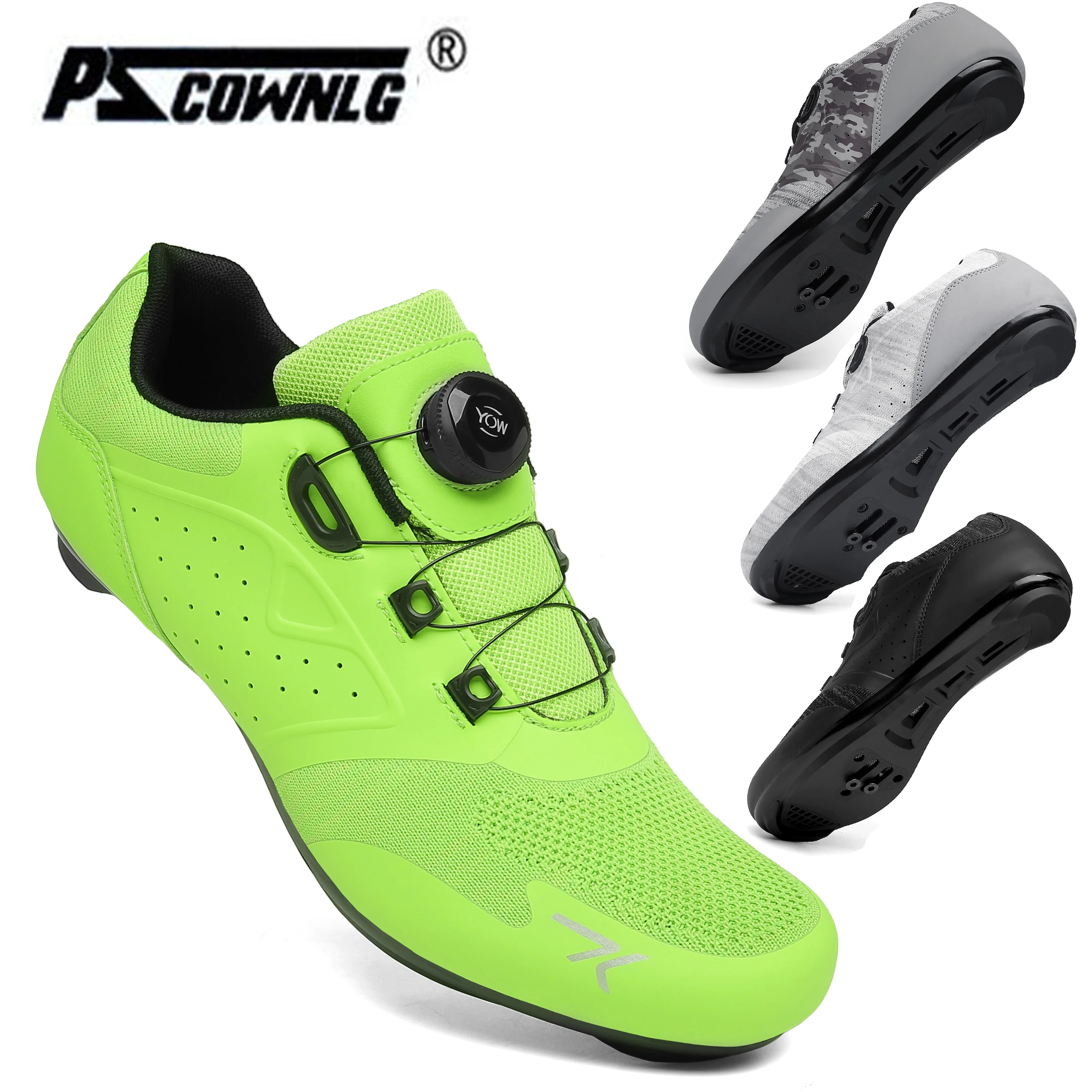 

Pscownlg Men MTB Road Bicycle Self Locking Sneakers Outdoor Professional Mountain Bike Shoes Spd Cleats Cycling Sneakers