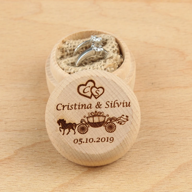 Пользовательские ваши имена и дата обручальное кольцо шкатулка