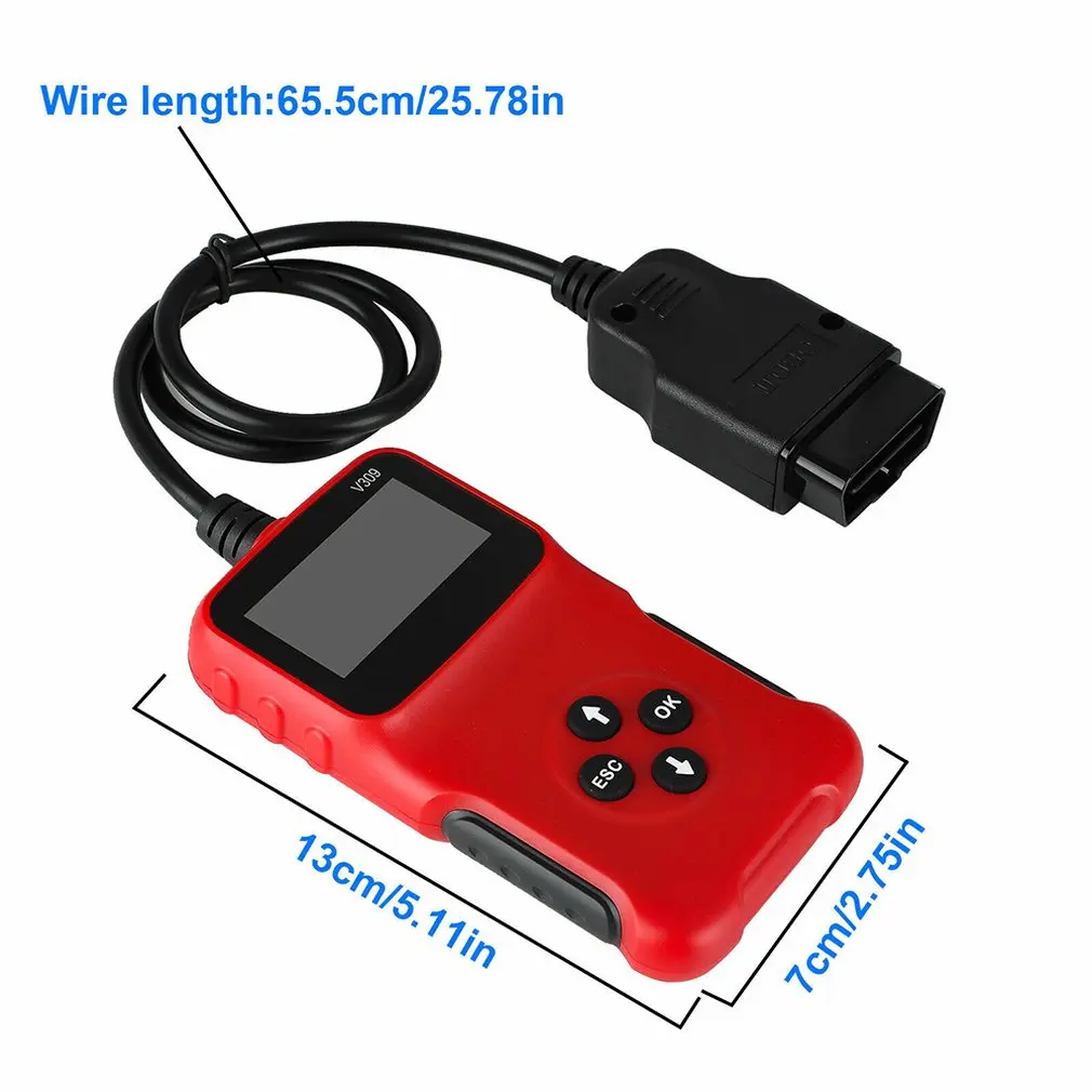 

V309 OBD2 OBDII EOBD Scanner Code Reader Data Tester Auto Scan Diagnostic Tool practical portable device