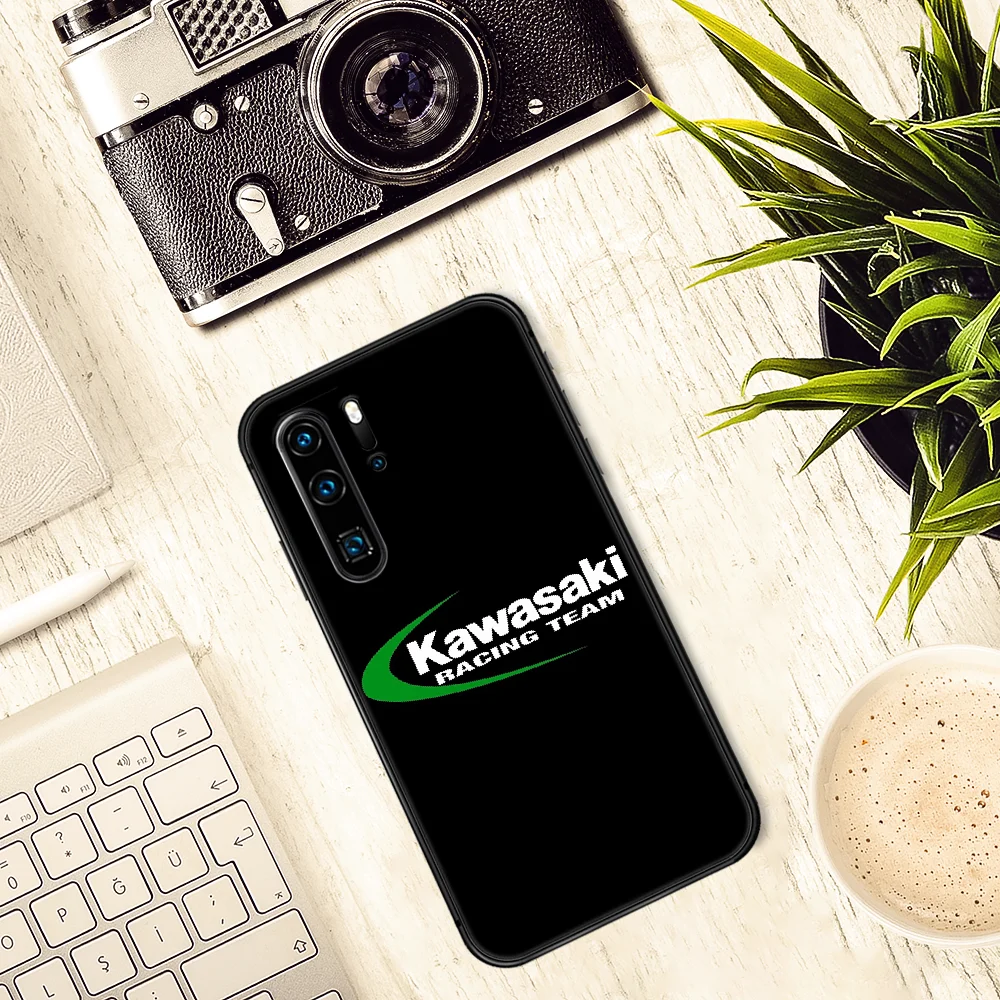 

Japan brand Kawasaki Phone Case For Huawei P Mate 10 20 30 40 Lite Pro smart Z 2019 nova 5t black Back 3D Coque Luxury Bumper
