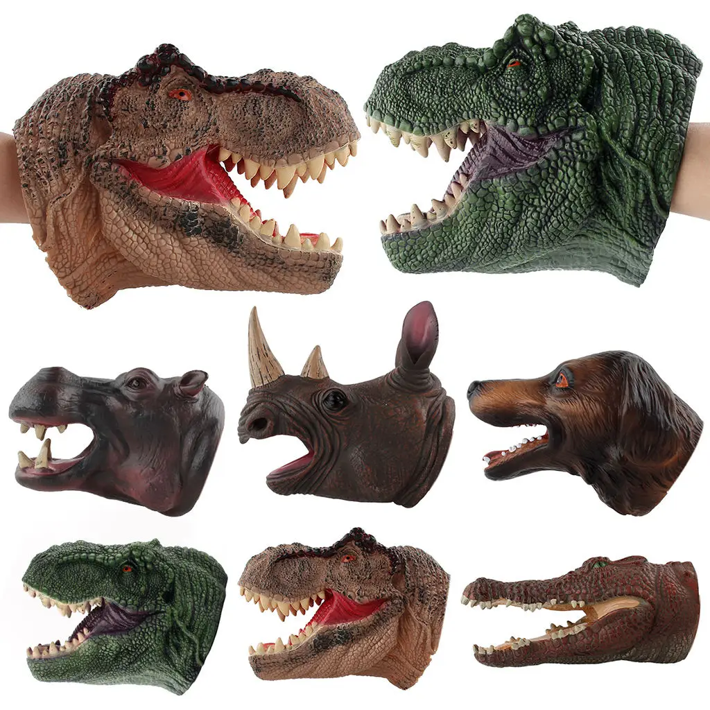 

Simulated Rubber Soft Animal Animal Hand Puppet Toys, Hand Glove Dino Puppets Role Play Toy for Kids, Toddlers Children
