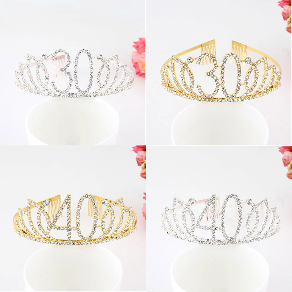 Аксессуары для вечевечерние НКИ в честь Дня Рождения женщин и девушек 30 40 тиара