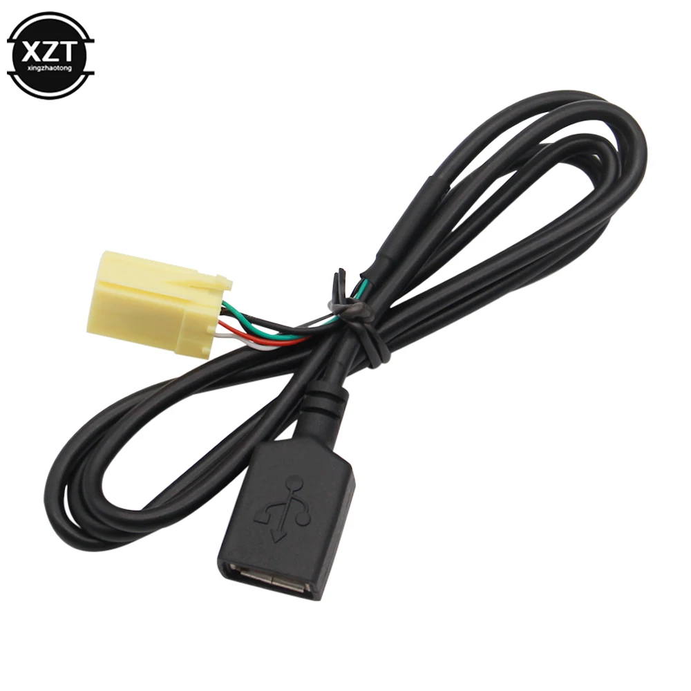 Автомобильный MINI-ISO 6 Pin разъем черный USB кабель с адаптером AUX Функция для Ford Fiat 500