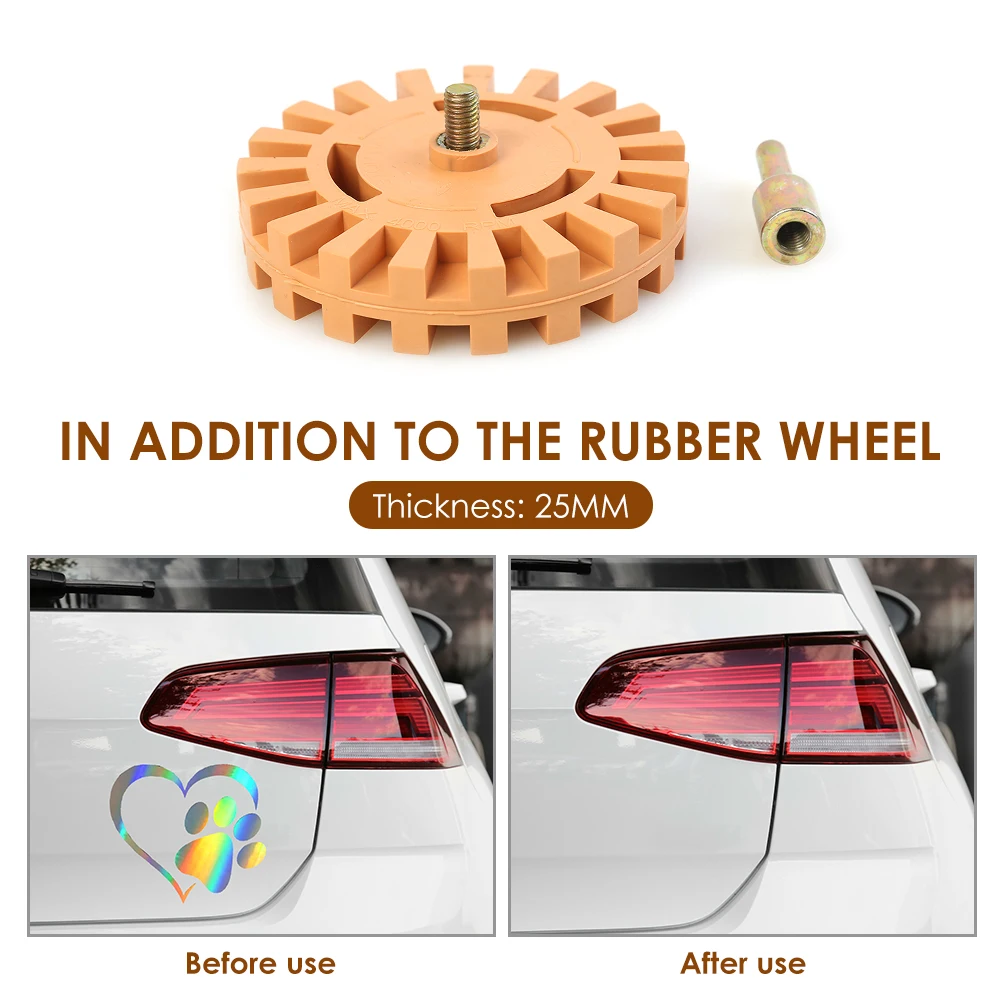 

4 inch Rubber Eraser Wheel Adhesive Remover Vinyl Decal Graphics Removal Tool Automobile Exterior Repair Components
