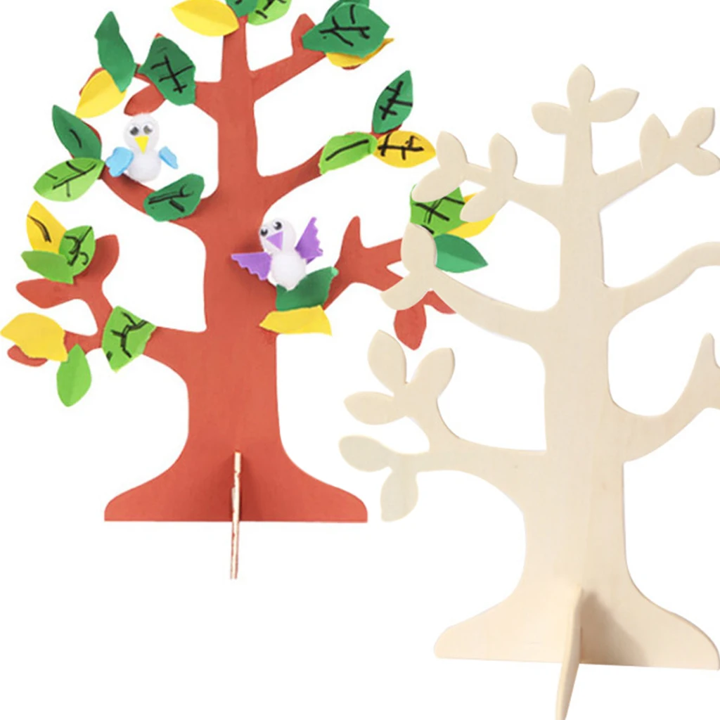 Деревянная головоломка в форме дерева детская ручная DIY раскраска креативное