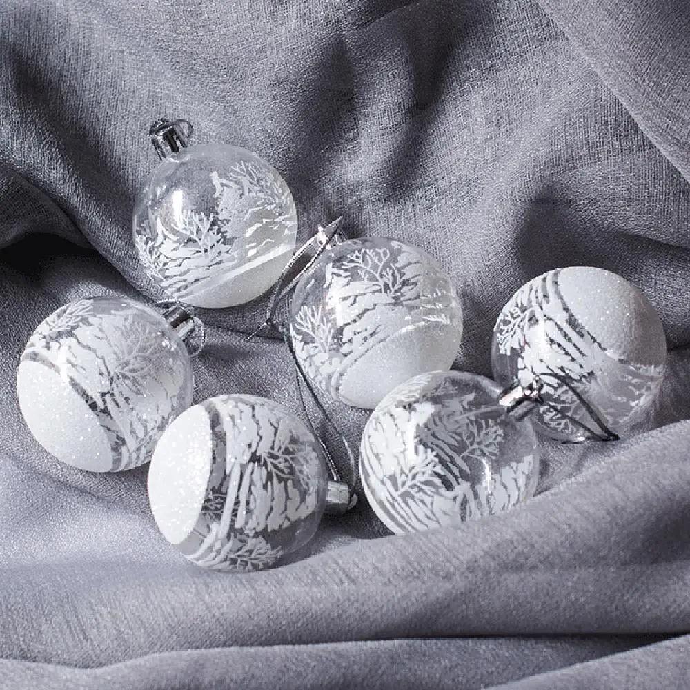 

6pcs 6cm Transparent Open Plastic Christmas Decorations Ball Clear Bauble Ornament Gift Present Box Decoration