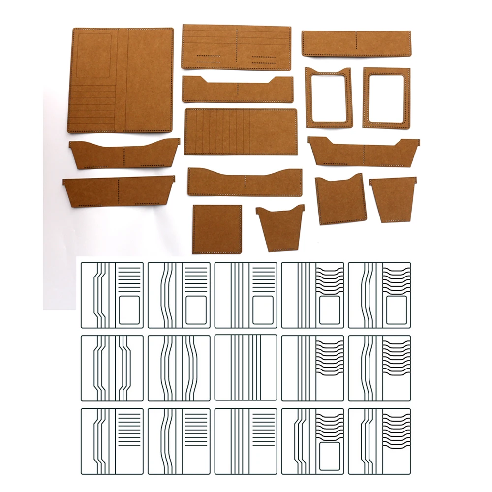 Длинный кошелек для кожевенного ремесла сделай сам универсальный тяжелый картон