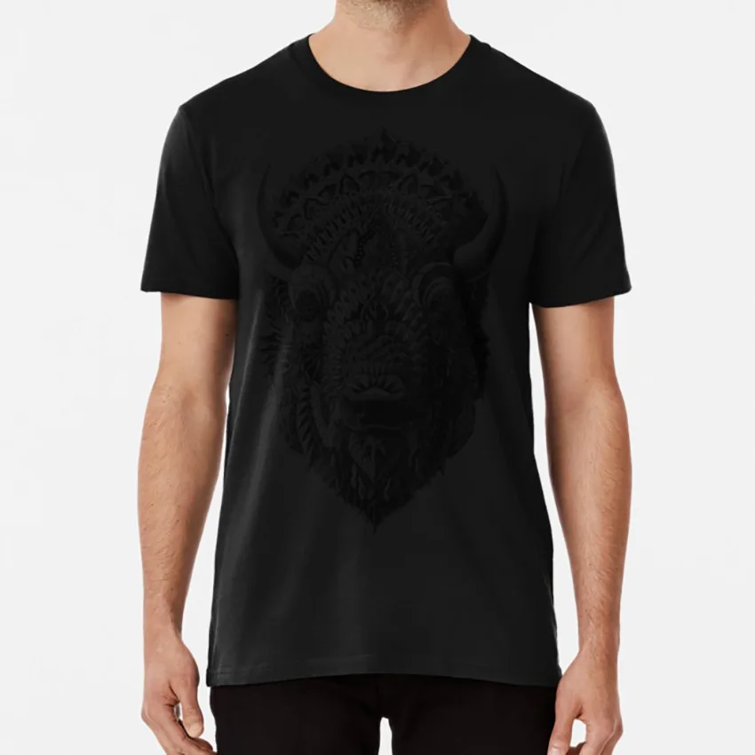 Мужская футболка Bison buffalo bull alpha ben kwok bioworkz com pattern|Мужские футболки| |