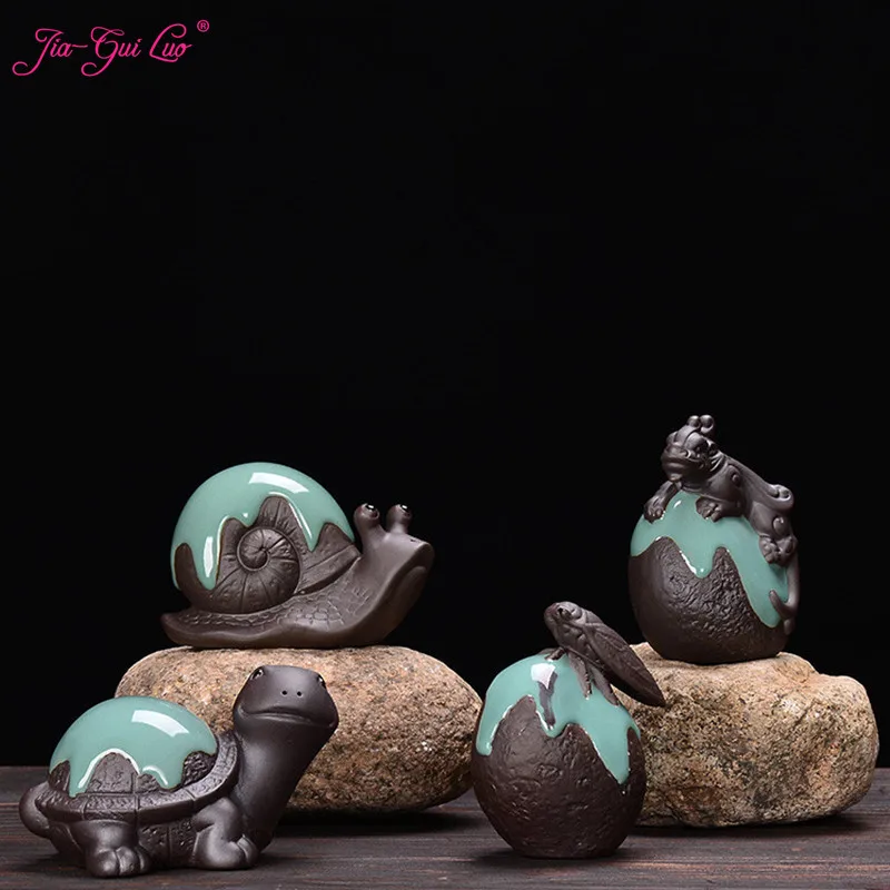 Чайный набор в виде улиток из фиолетовой глины чайный для украшения домашних