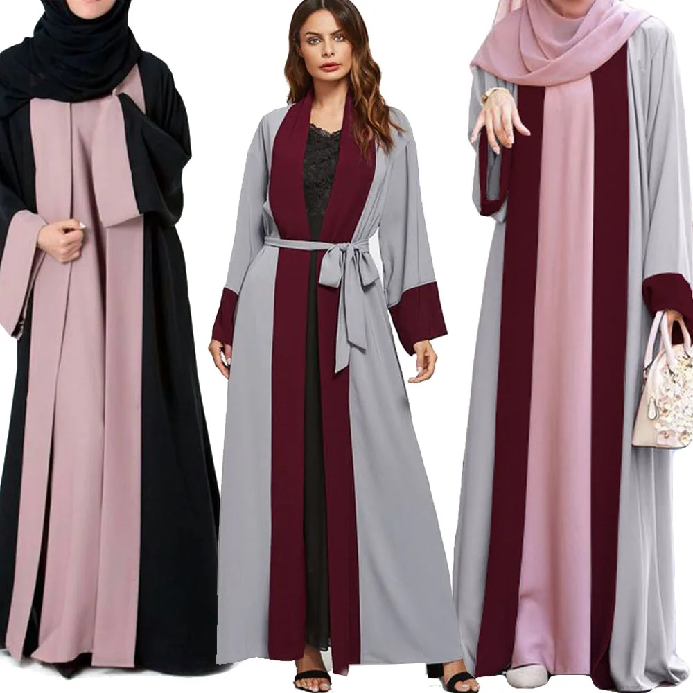 

Muslim Women Open Cardigan Jilbab Long Sleeve Maxi Dress Kimono Prayer Kaftan Vintage Casual Islamic Dresses Dubai Ramadan Robes