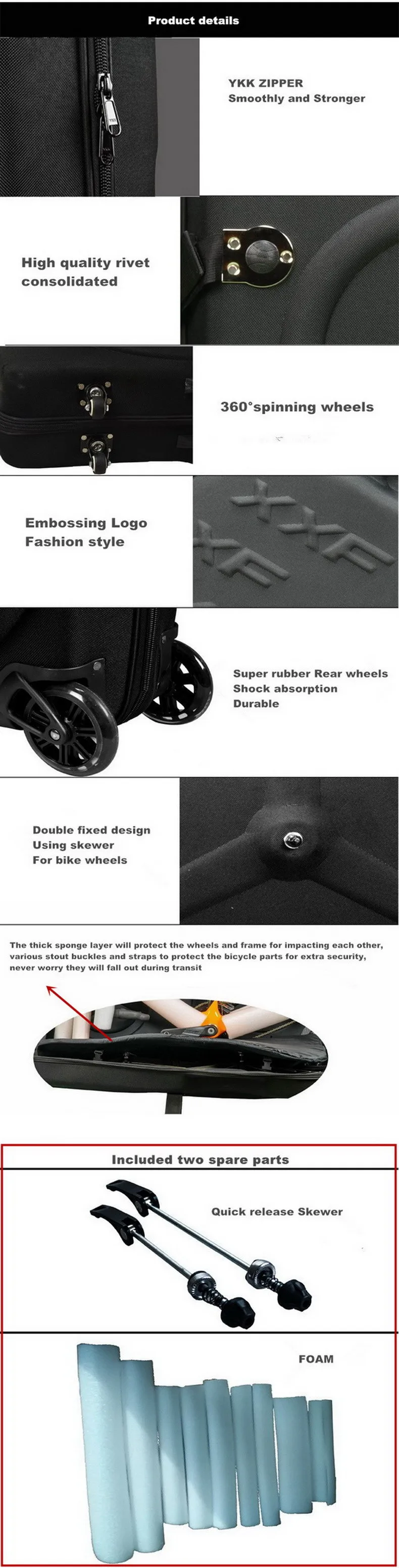 Bike Travel Case Accesorios Bicicleta Eva Material Rainproof Bikes Hard Box bike bag For 26''/27.5"/700c MTB Road Bike Hot Sale