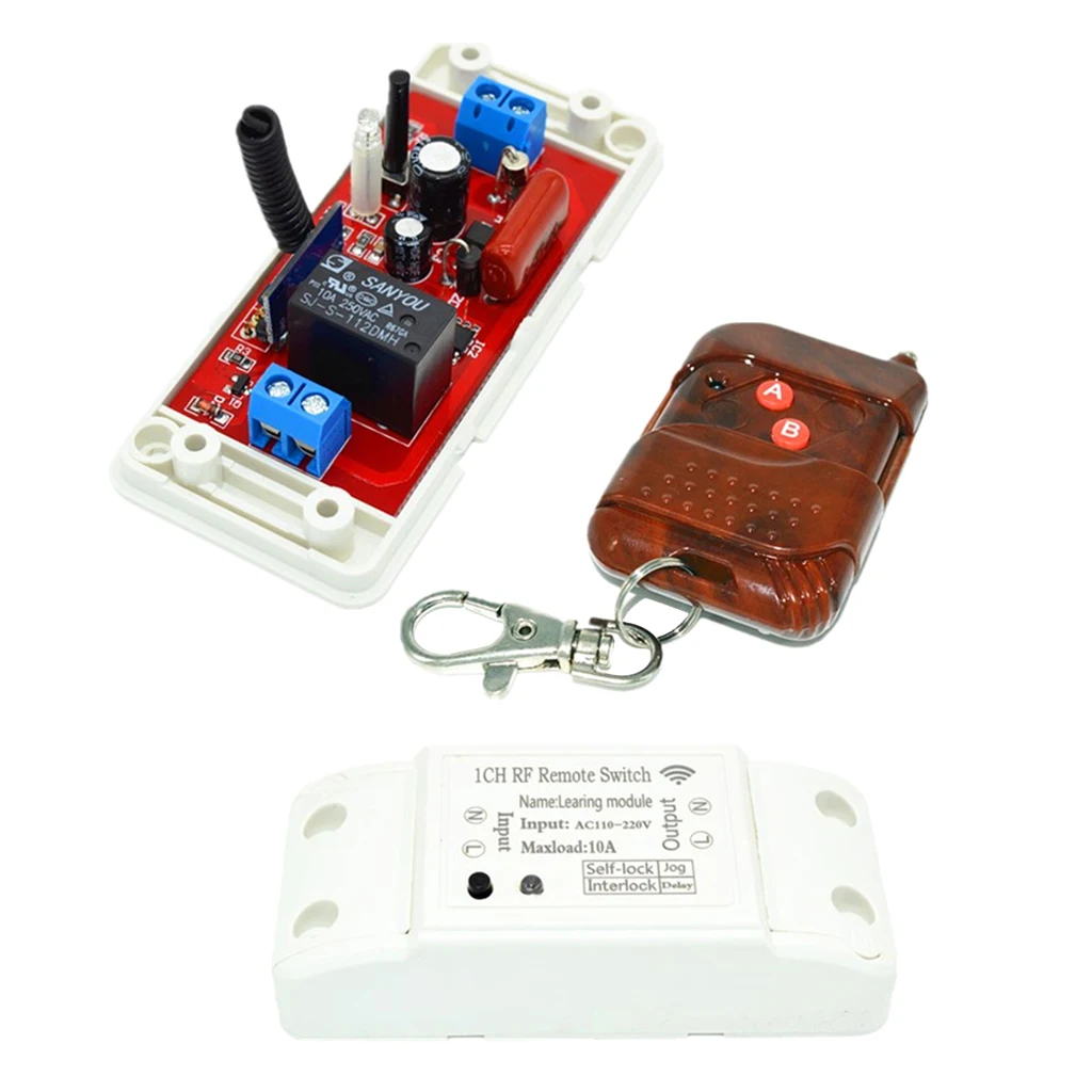 

Remote Control Switch Relay receiver 433MHz 220v + 2 Buttons Remote control