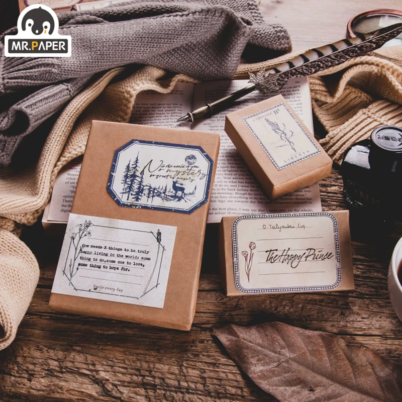 Mr.Paper 30 шт 8 видов конструкций Ретро серии блокноты блокнот с листьями Дневник для