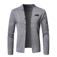 2021 sweater mens casual loose cardigan solid color simple loose knit sweater long sleeved jacket mens shirt