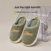 utune embroidery winter warm slippers women plush platform indoor shoes men furry slides eva light super soft home flats 2021