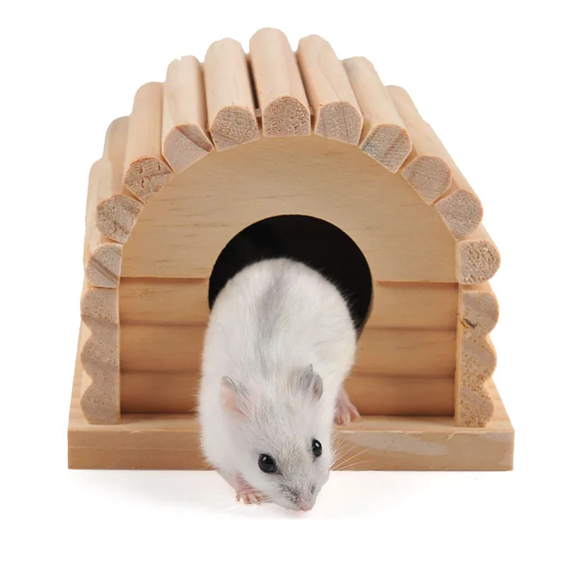Hamster nest wooden house guinea pig explosion model small pet toy split | Дом и сад