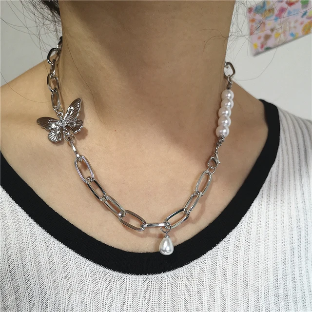 Винтажное металлическое ожерелье с подвеской в виде бабочки Креста Ангела стиле