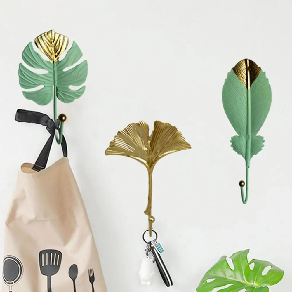 

Metal Leaf Shape Hook Door Wall Wardrobe Clothes Bag Key Scarf Hanger Decoration