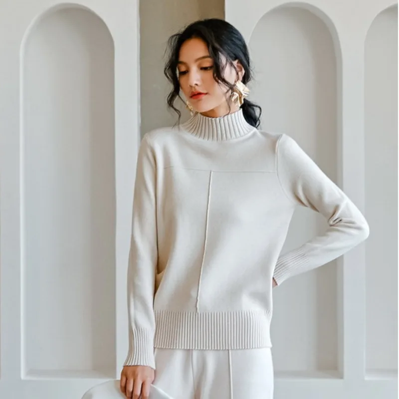 LANMREM 2020 Новая модная женская трикотажная приталенная рубашка с воротником