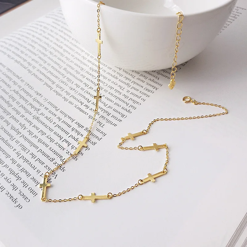 INZATT настоящее 925 пробы серебро минималистичный крест подвеска ожерелье для