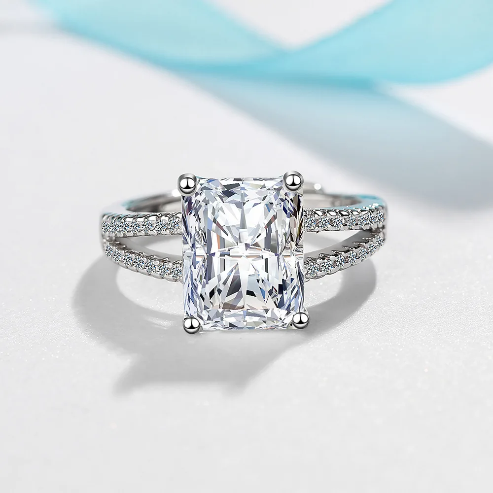 Кольцо с прямоугольным цирконом стандартные модные украшения для рук в