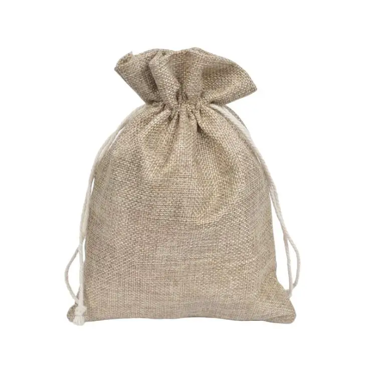 Мешочки для конфет из натурального джута льняные пакеты на шнурке подарков