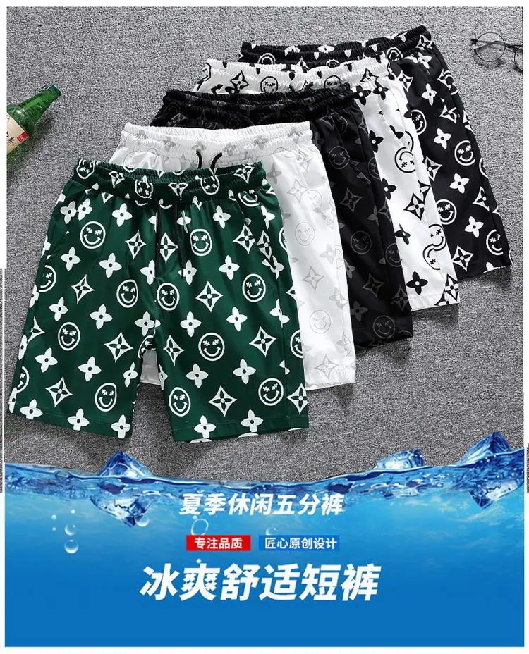 

New summer thin three-minute dry pants for men's beach casual shorts sport breathable five-minute pants M-5XL