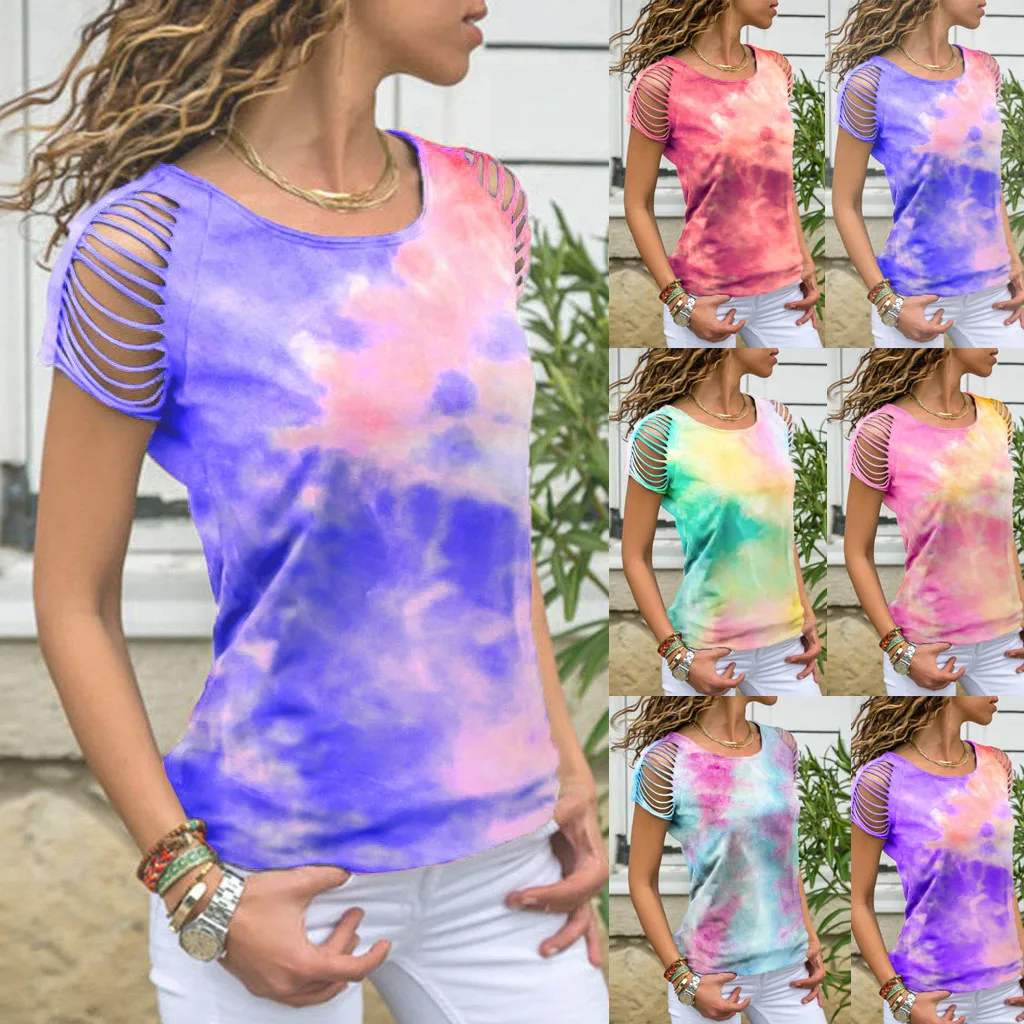 Женская свободная футболка с коротким рукавом и принтом в виде галстука