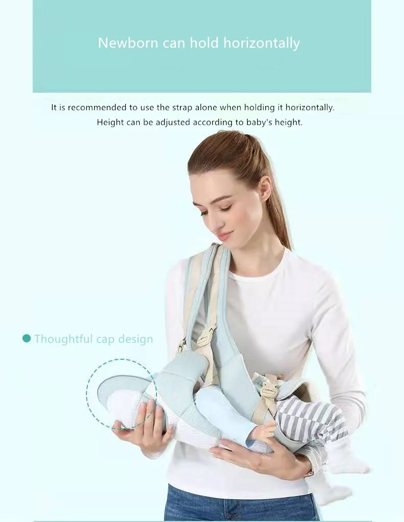 Newborn Baby Carrier Women Multifunctional Waist Stool Cotton T Shirts Dad Hands Free Kangaroo Packet s | Мать и ребенок