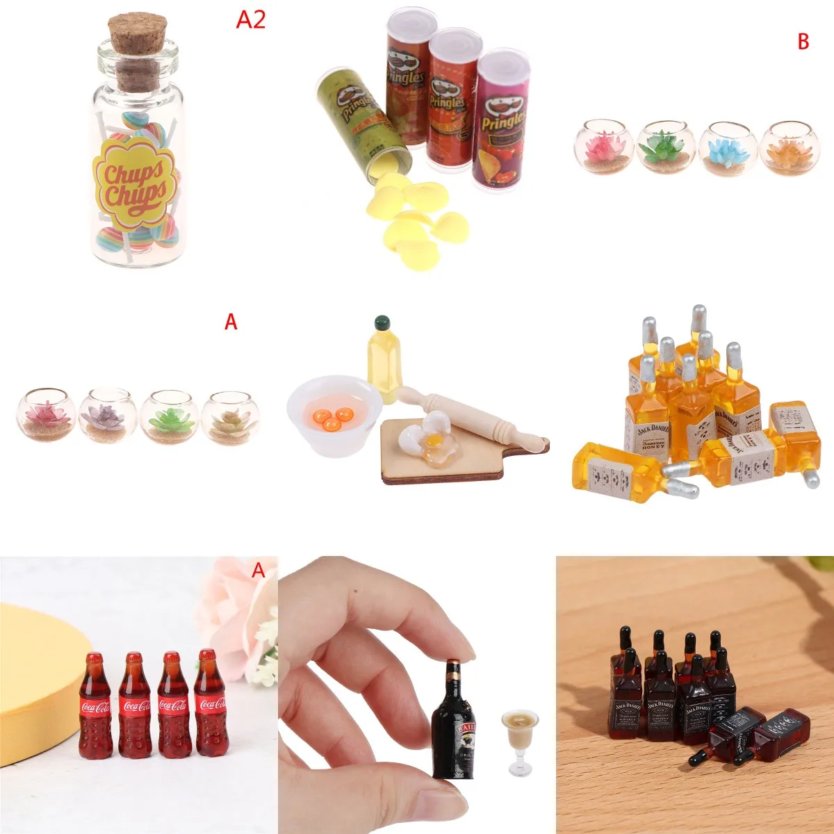 

1:12 Mini Dollhouse Toys Dollhouse Cup & Pot Dollhouse Pan Miniture Chain Bag Lamp Miniature Tin And Other Mini Accessories