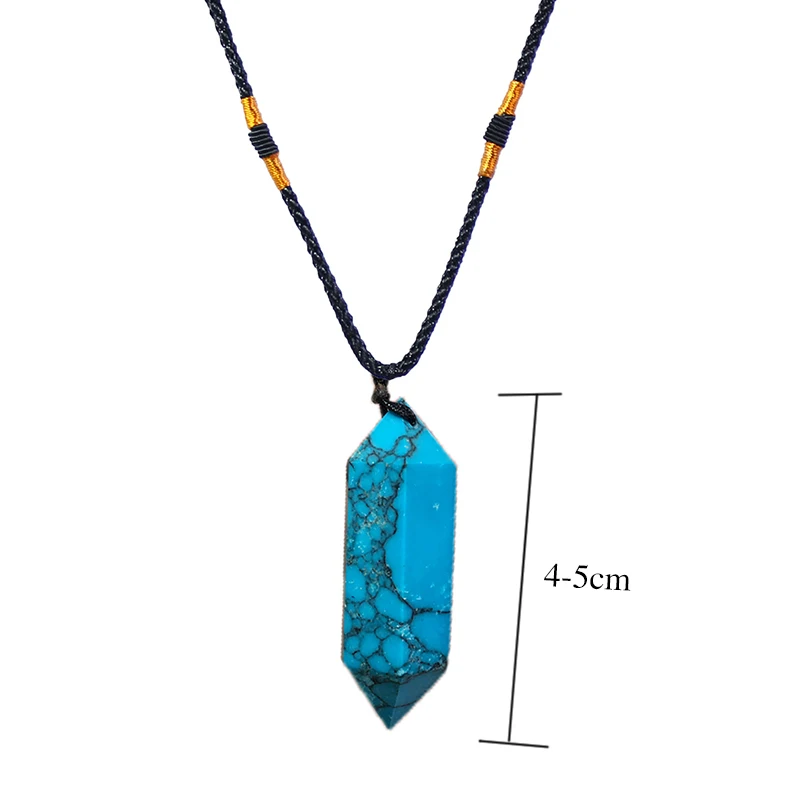 Runyangshi 1 шт. привлекательный бирюзовый камень кристалл двойная заостренная