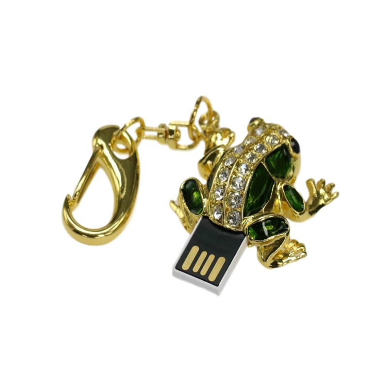 

Frog Animal Pendrive USB Key Ring Metal 128GB 16 32 64 8 4 gb cle usb 2.0 4GB Memory Stick Disk mini Gift 8GB USB Frog Pen drive