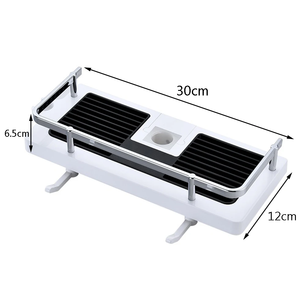

Shower Head Holder Shower Storage Rack Organizer Bathroom Pole Shelves Shampoo Tray Stand Single Tier No Drilling Lifting Rod