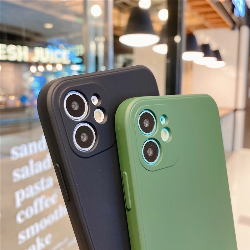 

Luxury Soft Case For iPhone 12 11 Pro Max XS X XR 7 8 Plus Mini SE 2020 Square Liquid Silicone Phone Covers For iPhone11 Pro Max