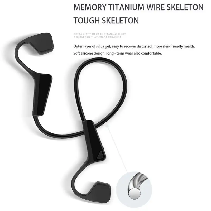 

Portable V11 Bone Conduction Headphones Bluetooth 5.0 Wireless Sports Earphone IP56 Headset Stereo Hands-free With Microphone