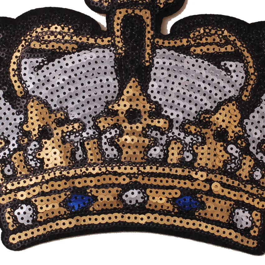 1 шт. патчи с золотыми коронами и блестками для одежды аппликации железом